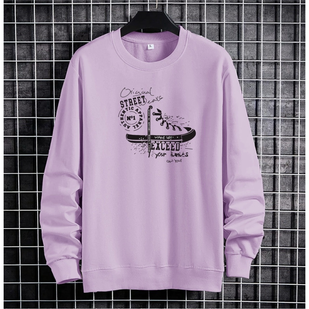 PIYAMA_LIE/Baju Sweater Sepatu Snekers/Fashion Pria Dewasa Lengan Panjang/L XL