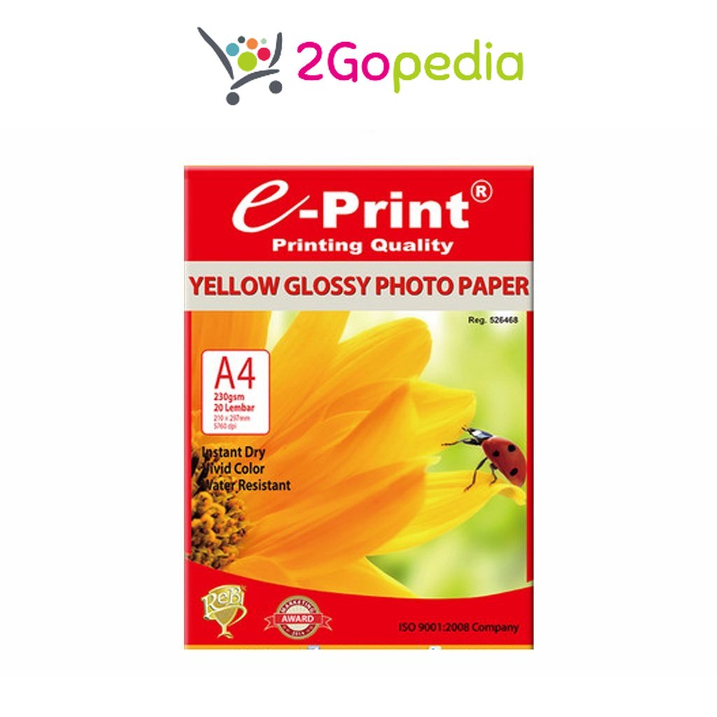 

Kertas Foto/ Yellow Glossy Photo Paper A4 230g E-print Grosir Murah Atk