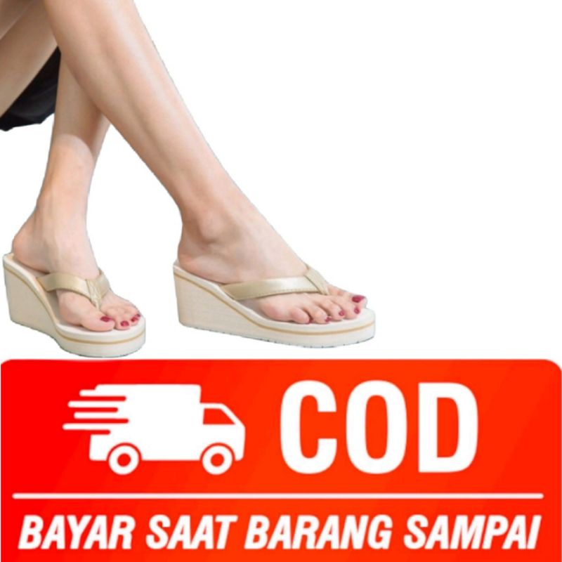 CTS Sandal Sendal Jepit Wedges Slipon Plat