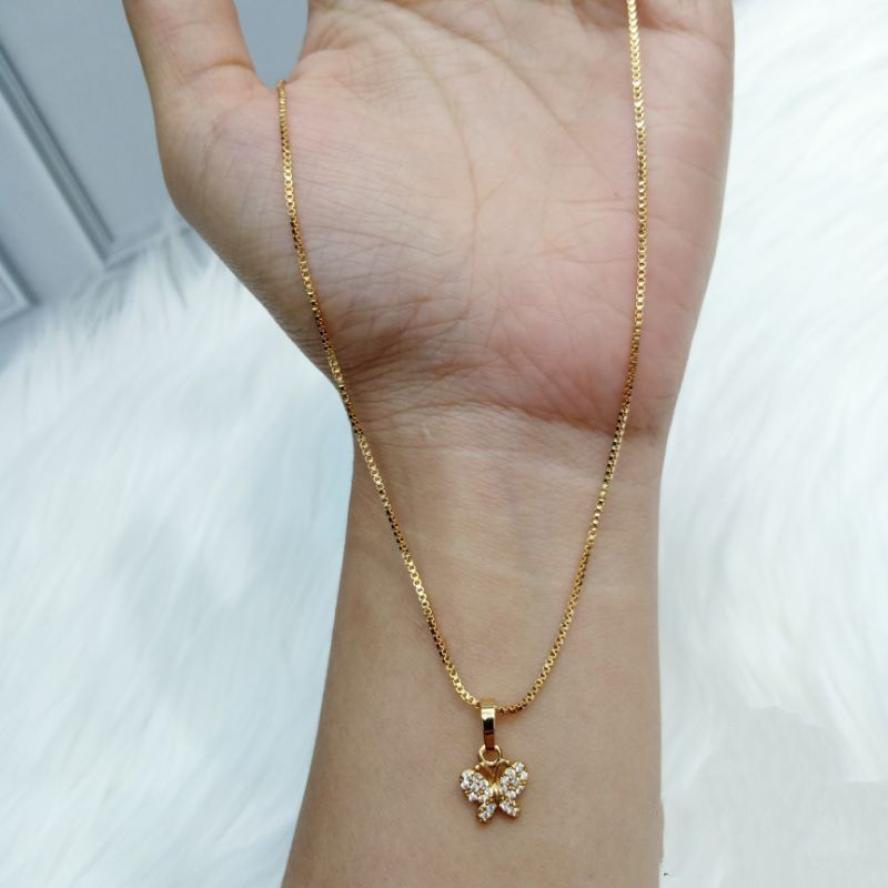 Kalung Wanita Butterfly Anti Karat Tidak luntur Warna Emas nya