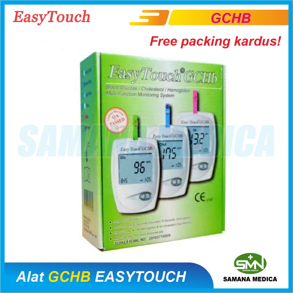 Alat Tes GCHB Darah Gula Darah, Kolesterol, Hemoglobin EASYTOUCH GCHB Promo Murah FREE PAKING KARTON