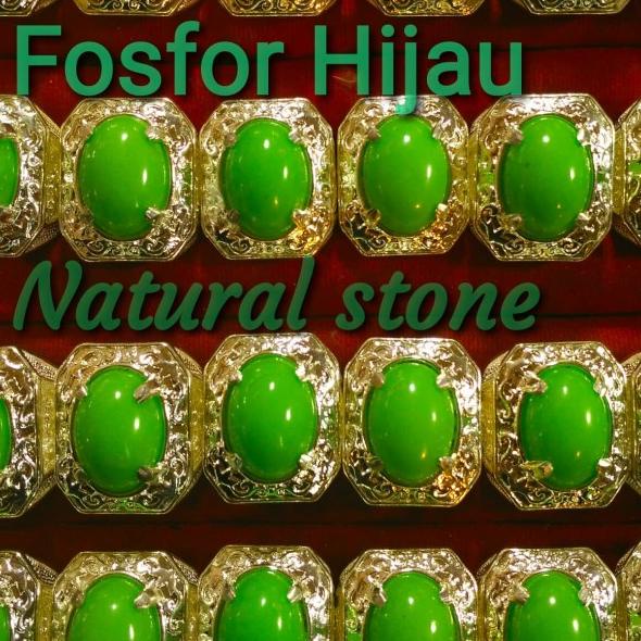 Cincin Batu Akik fosfor hijau