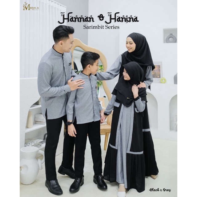 Hanin Hanan Sarimbit by Mathla | gamis lebaran | Sarimbit | seragam | couple keluarga | kembaran | d