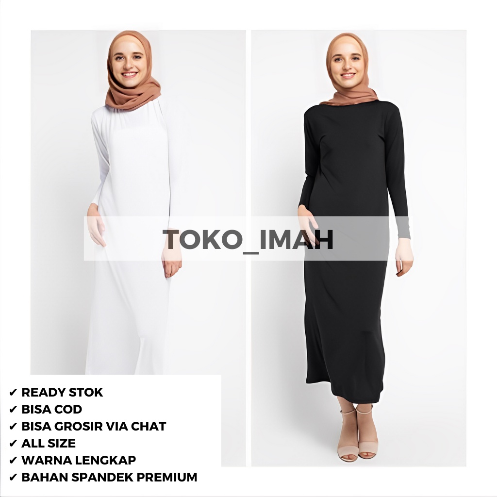 GAMIS LEBARAN MANSET ADEM LENGAN PANJANG MANGSET ADEM COCOK UNTUK BB 45-65 Kg MANGSET POLOS WANITA INNER DRESS ( BAYAR DI TEMPAT ) &amp; SAMEDAY//PGM