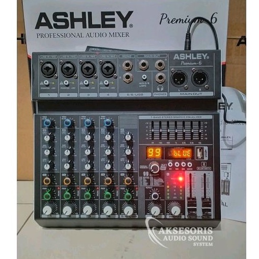 Mixer ASHLEY Premium 6 Original Efek Digital Reverb 99Dsp Kualitas bagus