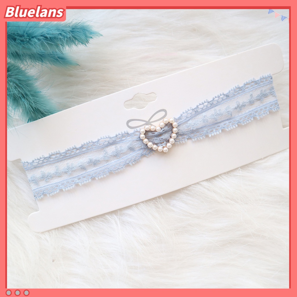 Bluelans Female Fashionable Necklace Fairy Lace Faux Pearl Choker Clavicle Chain Jewelry