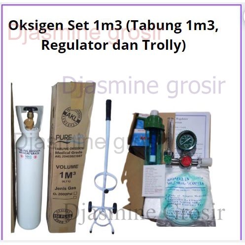 Tabung Oksigen 1m3 Lengkap/ Tabung Oxygen Lengkap (Tabung 1m3+Trolly+Regulator)