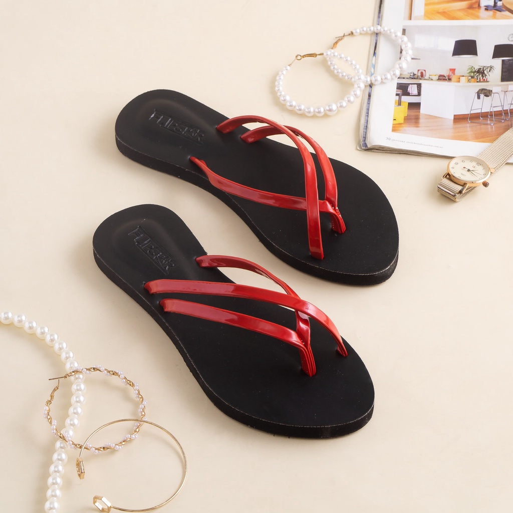 Sandal Jepit Wanita Model Rubi new version | Sandal Jepit Kekinian Modis