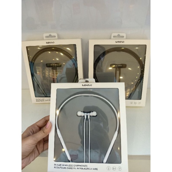 Miniso sport wireless earphones olahraga headset bluetooth olahraga earphone sport headset miniso sp