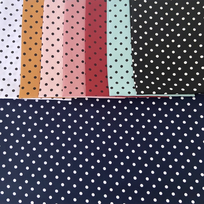 (HARGA PER 0,5 METER) Kain Wollpeach / Wolpis / Wolfis Printing - POLKADOT