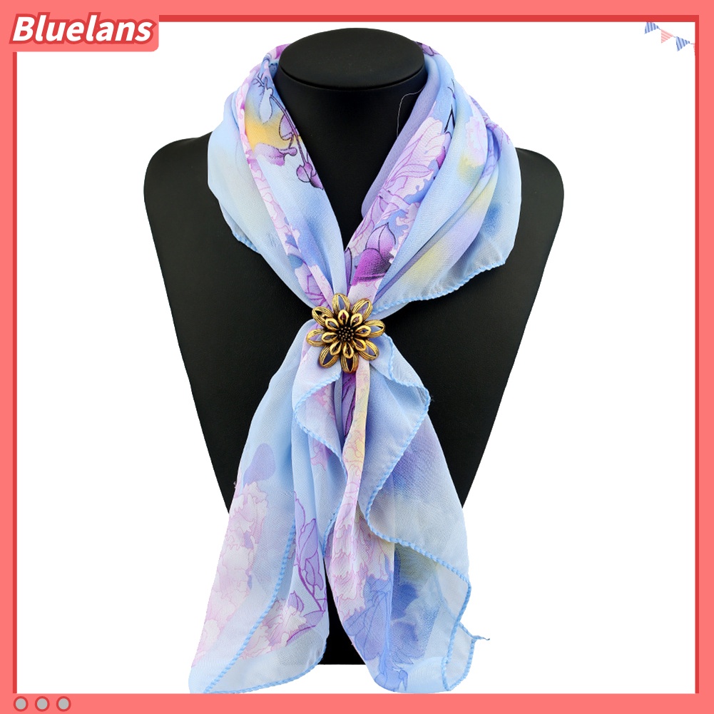 Bluelans Vintage Women Flower Shawl 3 Rings Buckle Scarf Clip Brooch Pin Jewelry Gift