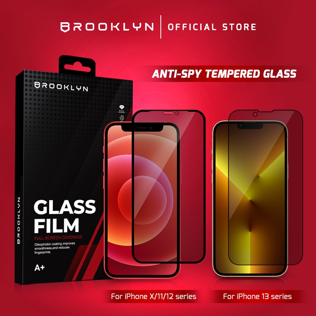 New Brooklyn Privacy Tempered Glass iPhone 14/13/12/11/X XR XS MAX Mini Pro Max Plus Full Cover Anti