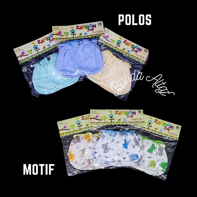 3 set Sarung Tangan Kaki Bayi SNI Kaos Tangan Bayi Polos Motif [ Bunda Altaf ]