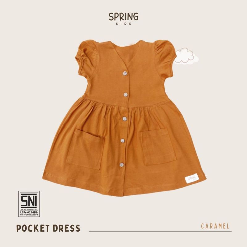 SPRING KIDS - POCKET DRESS - DRESS ANAK PEREMPUAN - DRESS ANAK - DRESS BAYI