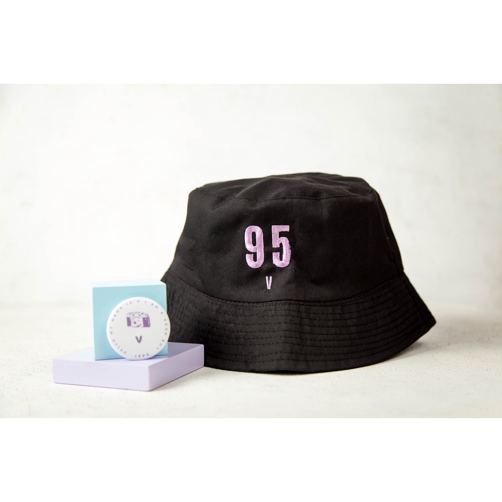 cozymerch.id Topi Bucket Hat BTS V - Kim Taehyung 95 Lines - Korean Style - Bordir