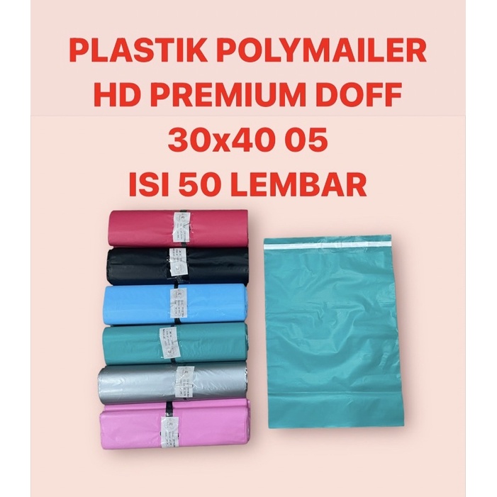 30x40 | 50 LEMBAR PLASTIK POLYMAILER HD DOFF DENGAN PEREKAT TEBAL PREMIUM