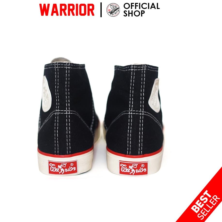 Harga Bersahabat Warrior Classic Hitam Putih HC - Sepatu Sekolah Warrior Tinggi