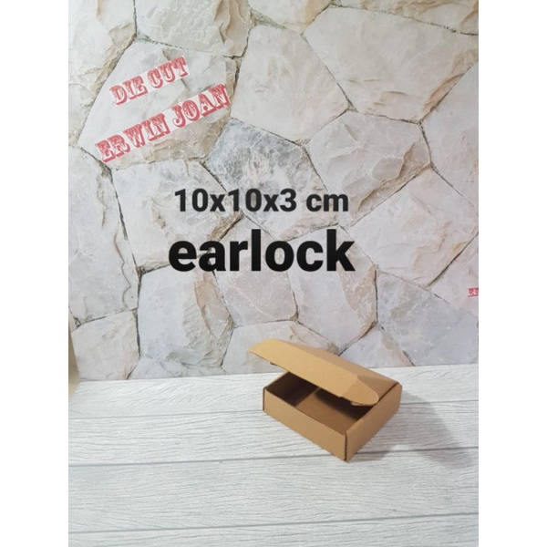 

Kardus Box uk. 10x10x3 cm Kotak Karton Die Cut Ear Lock