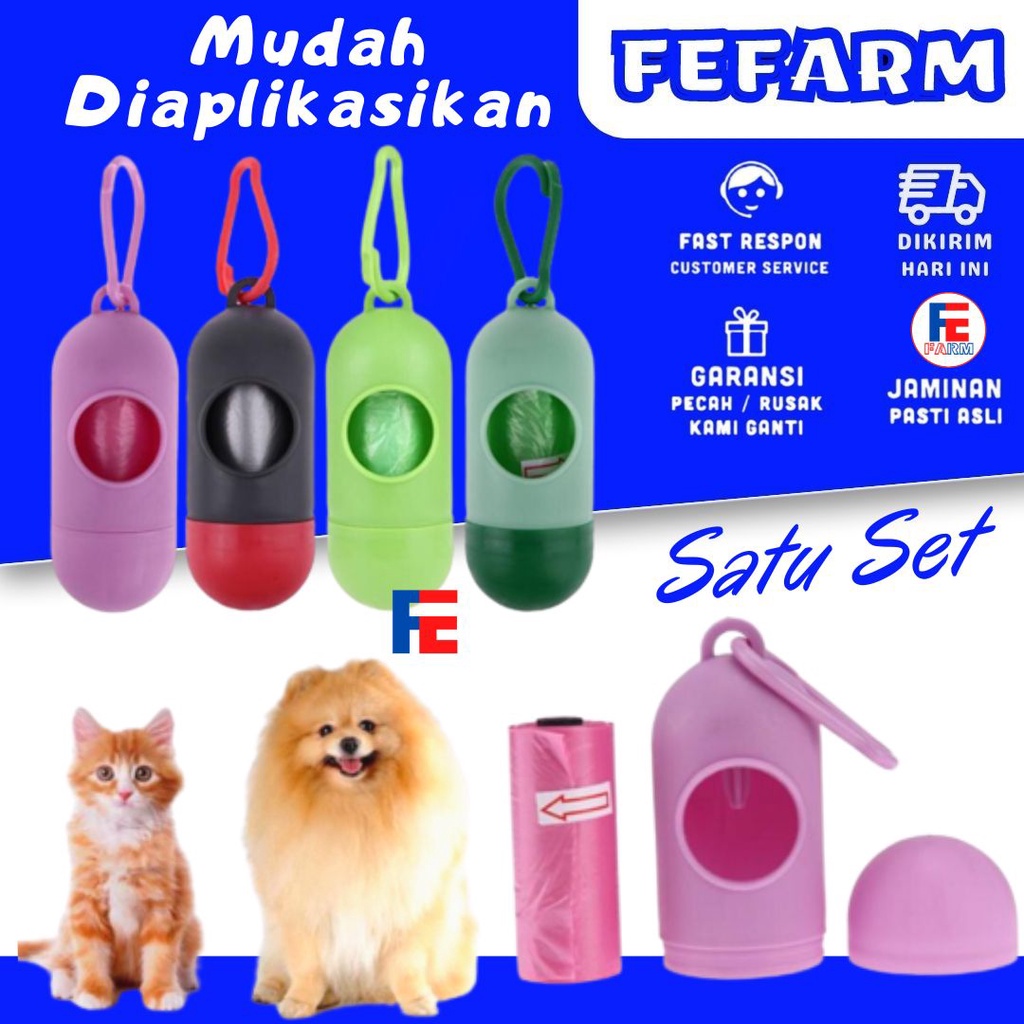 Poop Bag Dispenser Gantungan Tempat Kantong Sampah Wadah Gantungan Poop Bag FEFARM