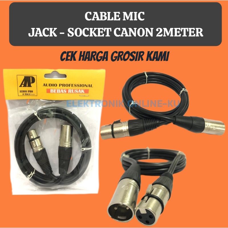 CABLE MIC 2METER JACK SOCKET
