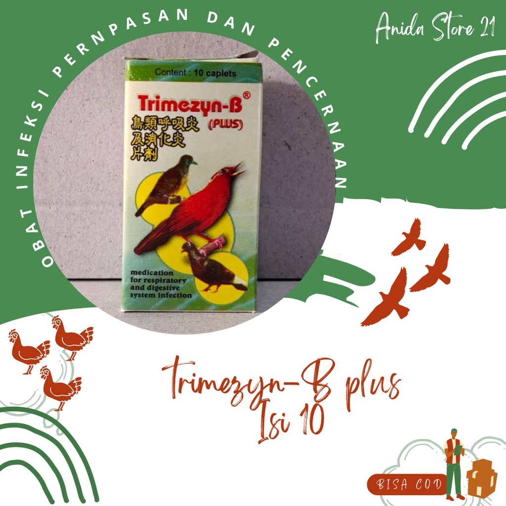 Trimezyn B Plus Obat Infeksi Pernafasan Pencernaan Burung