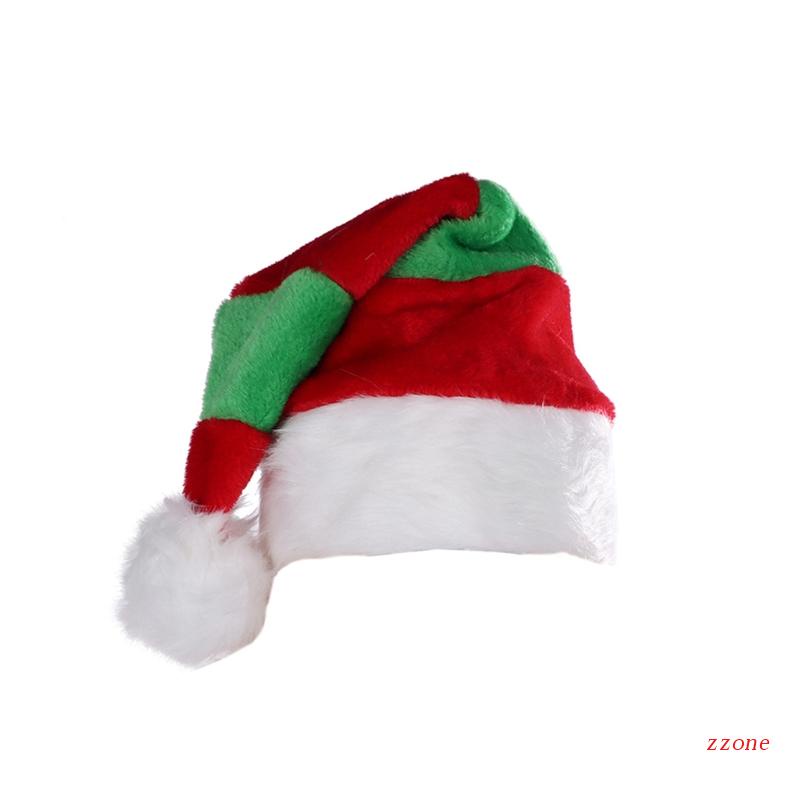 Topi Natal Bahan Plush Bulu Tebal Untuk Unisex