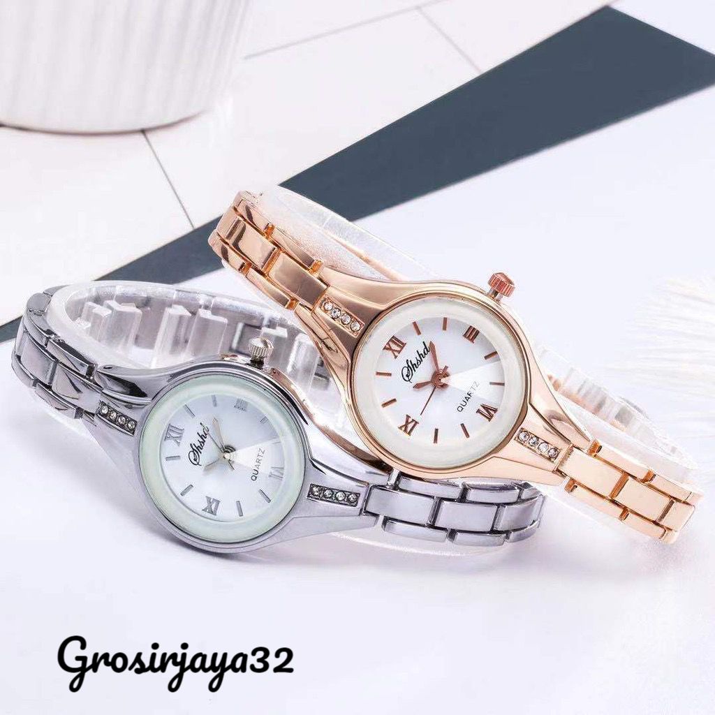 (GROSIRJAYA32) Jam tangan wanita analog SHSHD Romansa Gelang Stainless steel/Jam tangan casual wanita