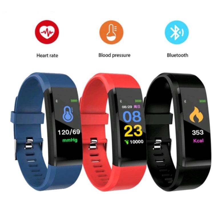 GRATIS ONGKIR Jovitech Smartwatch 115Plus Smartband Monitor Tekanan Darah Detak (ART. 867)