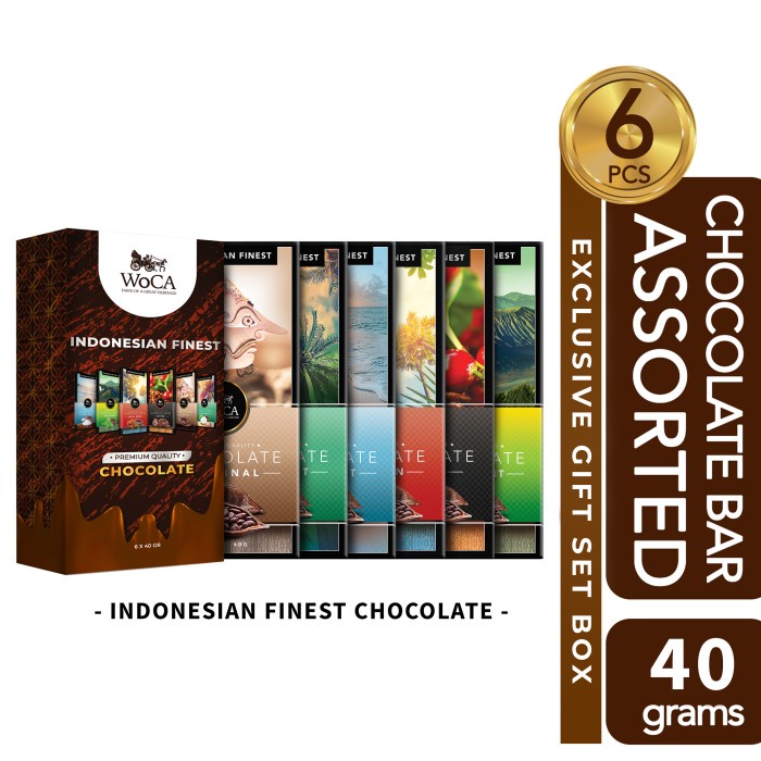 

[COD] WoCA Cokelat Mix Assorted Premium Chocolate Bar 6x40 gram - 1 SET