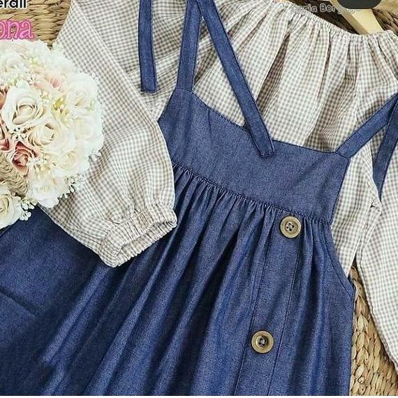 Viral overall dan inner set wanita jumbo katun / overall dan inner set / overall dan inner wanita te