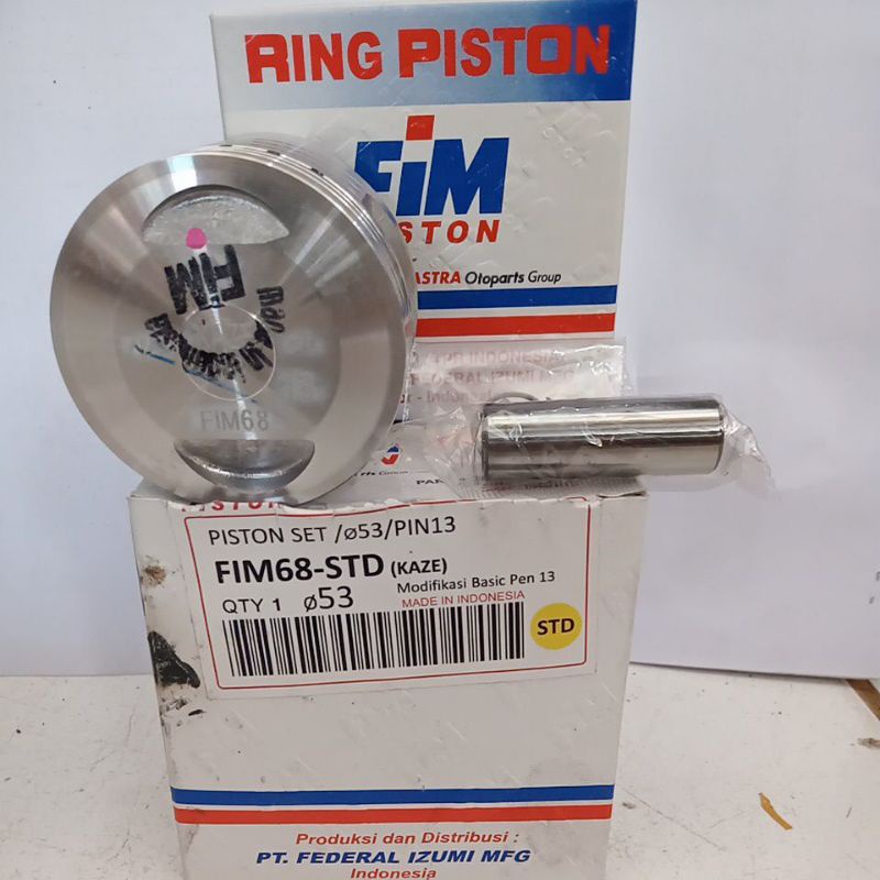 Piston kit Kaze FIM68 Std 53mm Pin 13mm Std 50 100 150 200