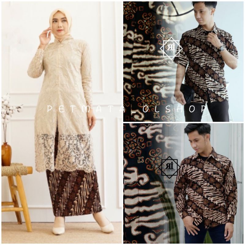 Permata Olshop / Couple Kebaya Tunik Busui Modern / Kebaya Couple Kemeja Batik Premium / Couple Batik Modern / Couple Kebaya Modern Busui