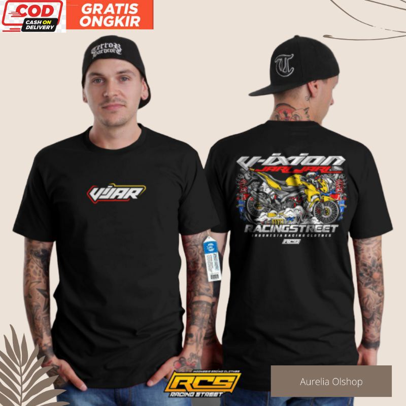 Baju Vixion Keren Original Kaos Vijar Murah Berkualitas Tangan Pendek Warna Hitam