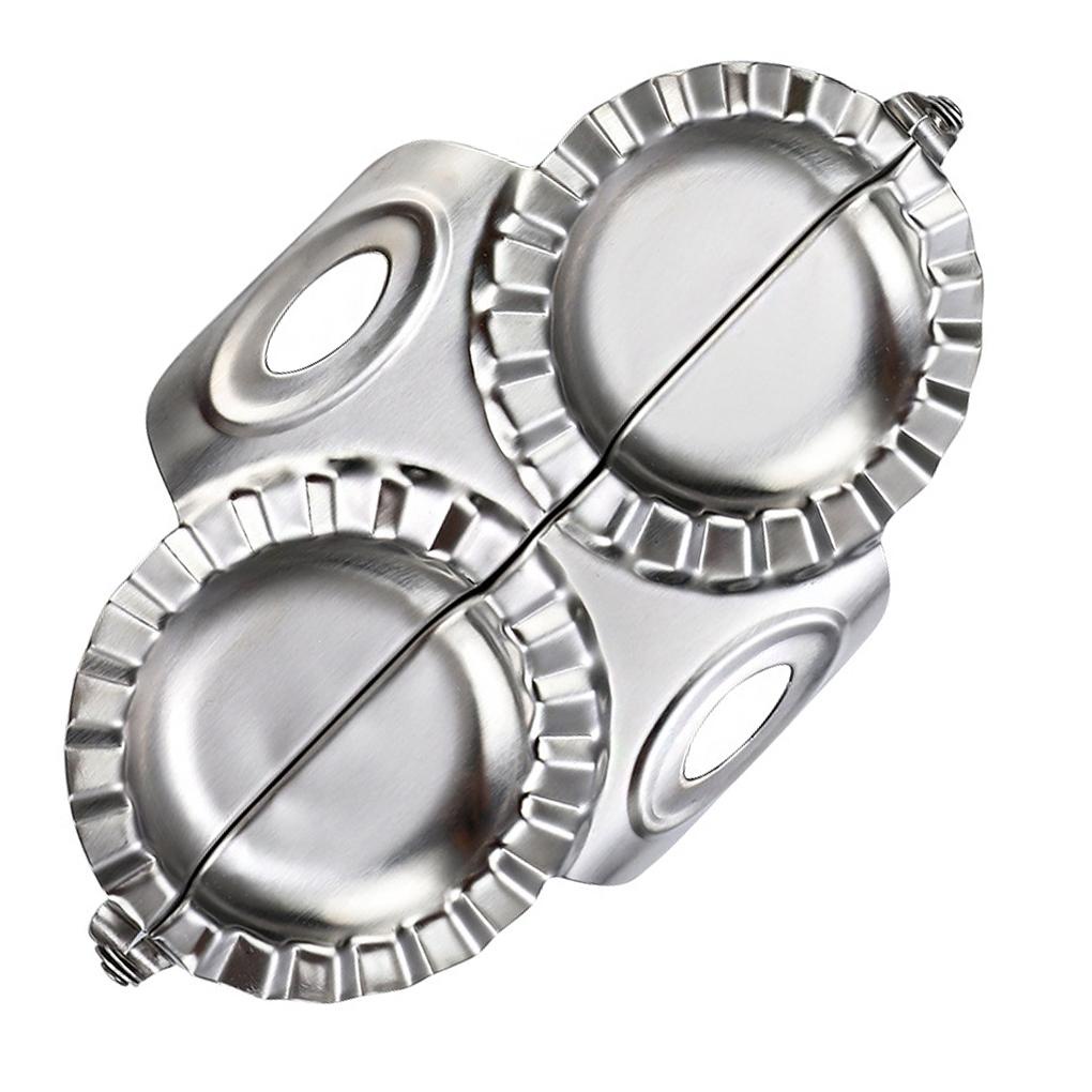 Cetakan Pangsit Cetakan Pangsit Stainless 2slot DIY Cetakan Pembuat Pangsit Aksesori Dapur