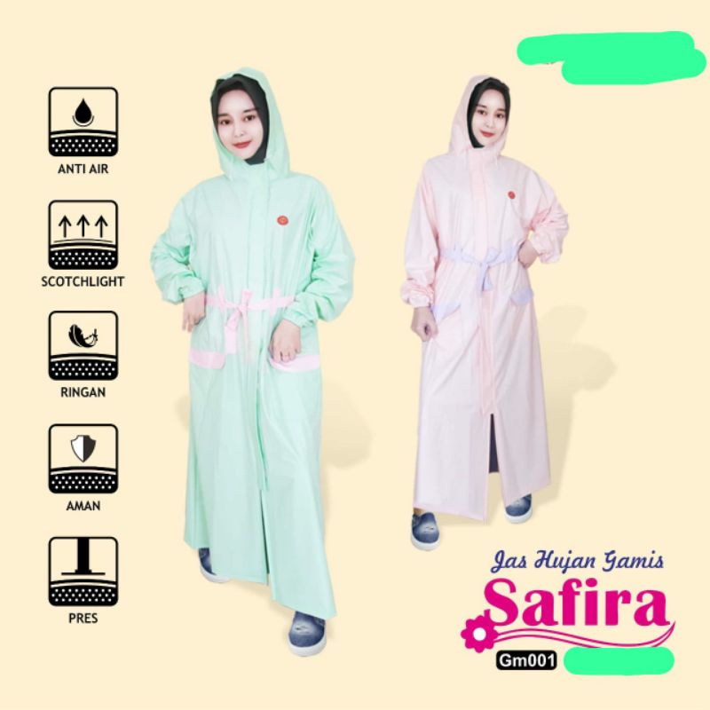 jas hujan safira gamis