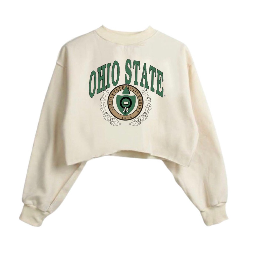 OHIO STATE UNIVERSITY SWEATER CROPE BAHAN FLEECE BAHAN FLEECE