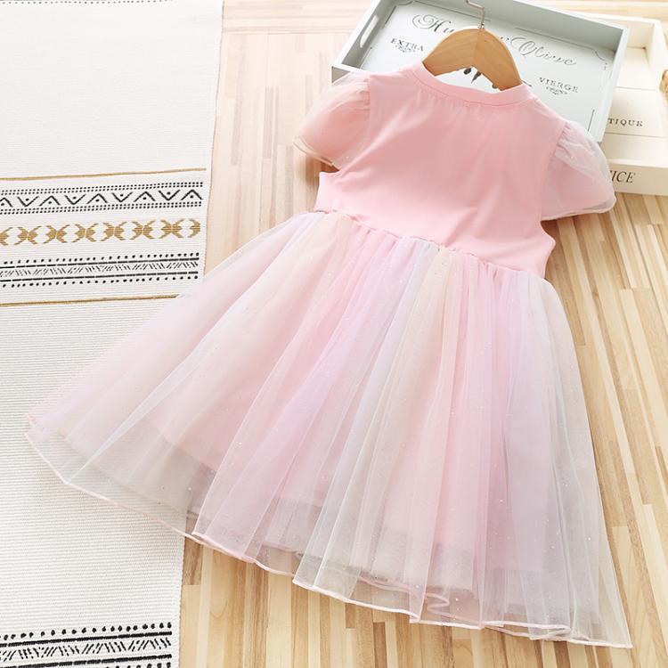 Anak Perempuan Frozen Elsa Dicetak Tulle Princess Dress Anak Lengan Panjang Elsa Gaun Pesta