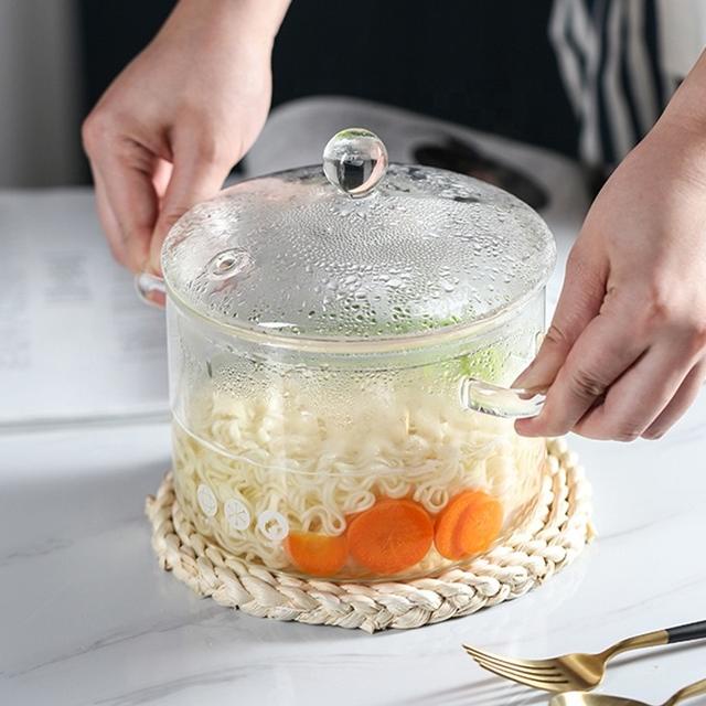 11.11 STOK READY Panci Kaca Panci Kaca Tahan Panas Panci Masak Rebus Serbaguna Kaca Tahan Panas Stew