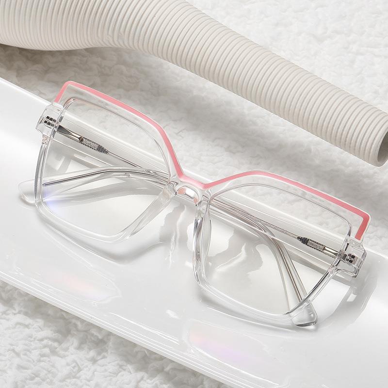 (YUZHU) Western Fashion Design Irregular Cat Eye Eyeglasses New Fashion TR90 Candy Color Anti Blue Light Eyeglasses Women