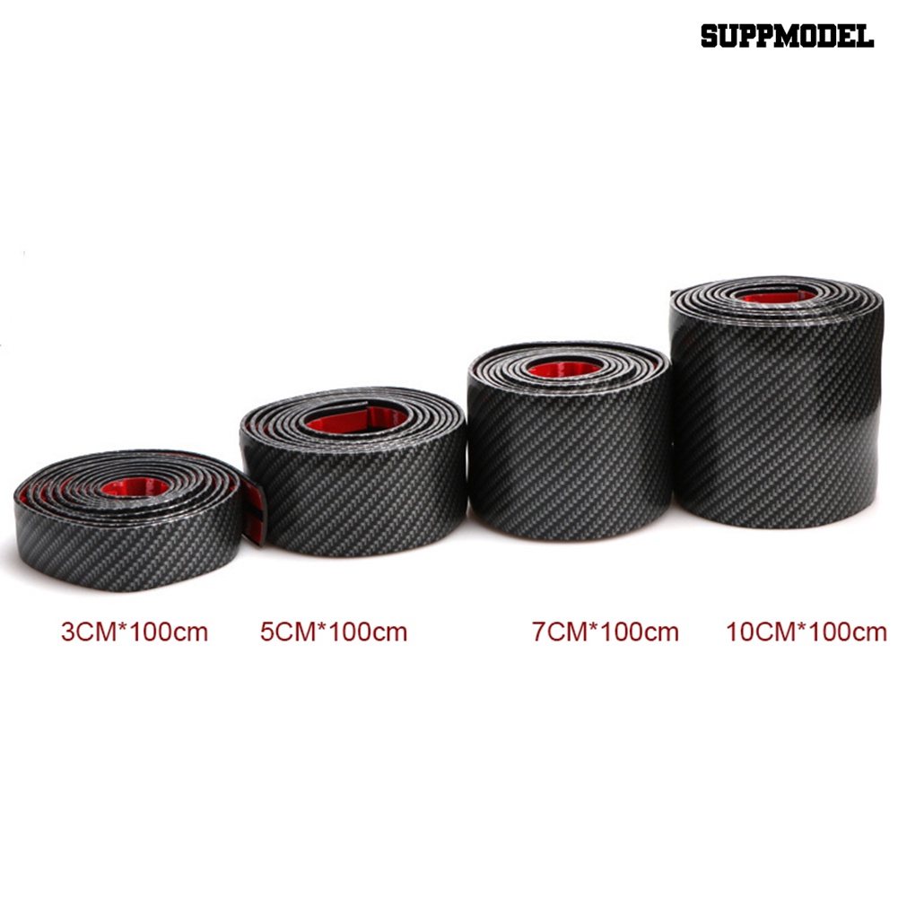 Sm - Stiker Strip Karet Pelindung Trim Pintu Mobil Motif Carbon Fiber