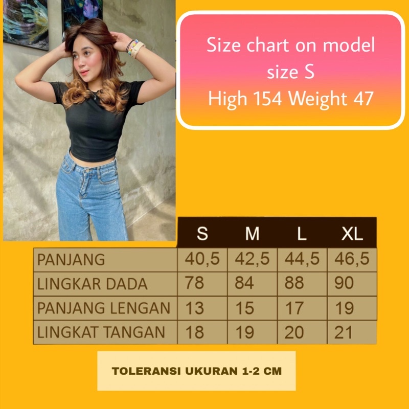 KAOS CROP TOP WANITA CROP TEE COTTON COMBED 24s