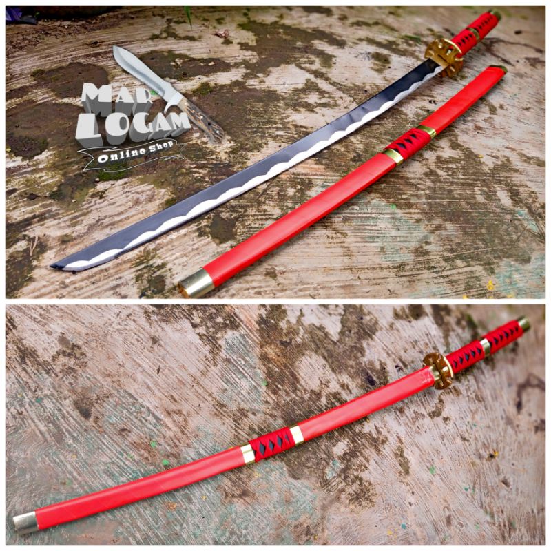 SESUAI GAMBAR!!! Cosplay anime katana sandai kitetsu samurai roroana zoro anime one piece!!! pasti sesuai GAMBAR / REAL PICTURE