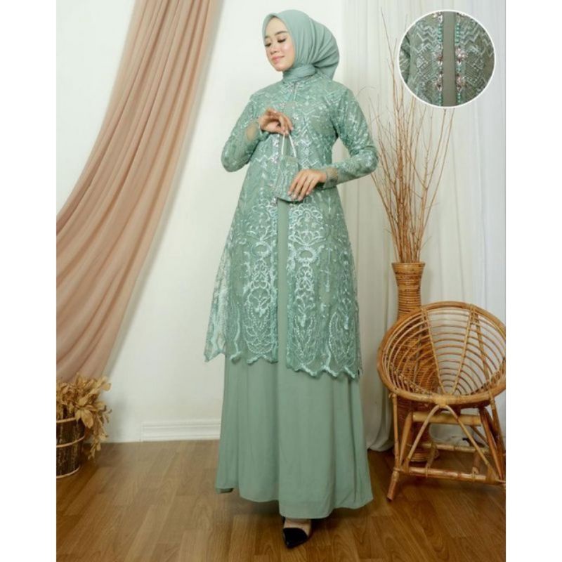 Realpict gamis cenderella//gamis tulle modern//gamis kondangan modern//gamis tulle terbaru//dress wanita//gamis muslim//Fashion wanita//gamis pesta terbaru//gamis pesta sage  grenn