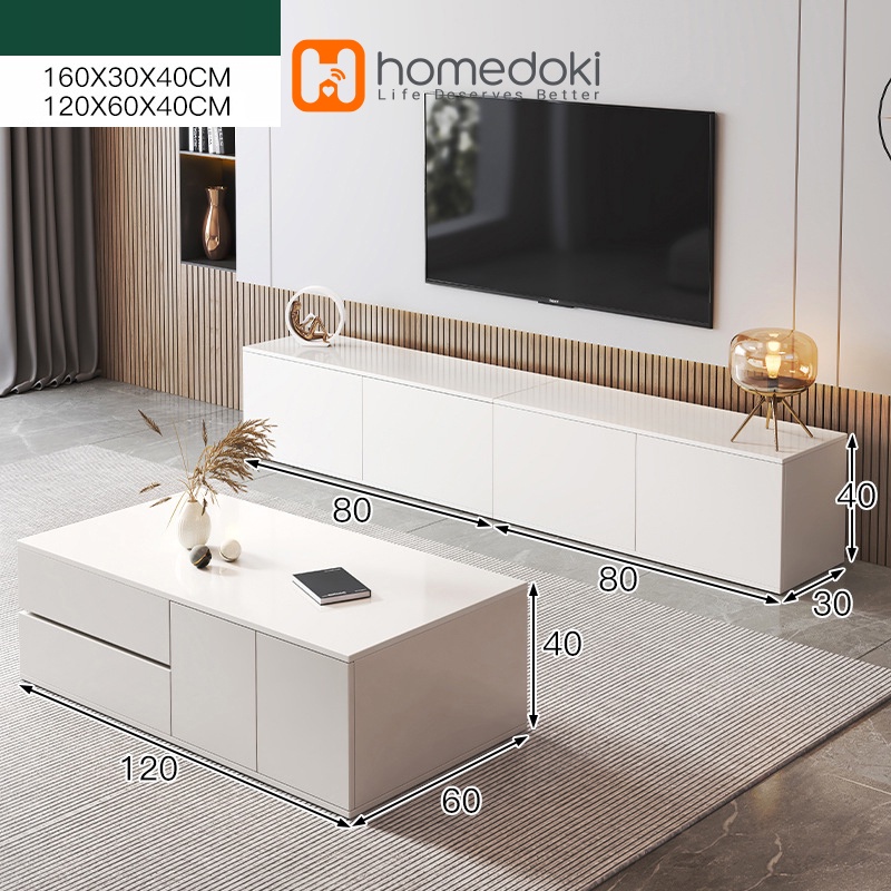 Homedoki Meja Tv Rak / Meja Tv Minimalis / Meja TV Minimalis Kabinet / TV Stand Cabinet / Lemari TV Minimalis / MEJA TV / lemari lantai / kabinet putih