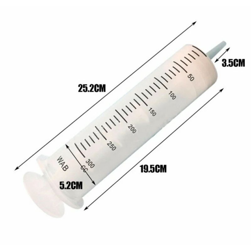 Suntikan Besar 300 Ml + Selang 1 Meter Spuit Large Syringe 300 Cc Bukan 60 Ml 100 Ml 150 Ml 200 Ml 500 Cc Alat Laboratorium Suntikan Tanpa Jarum