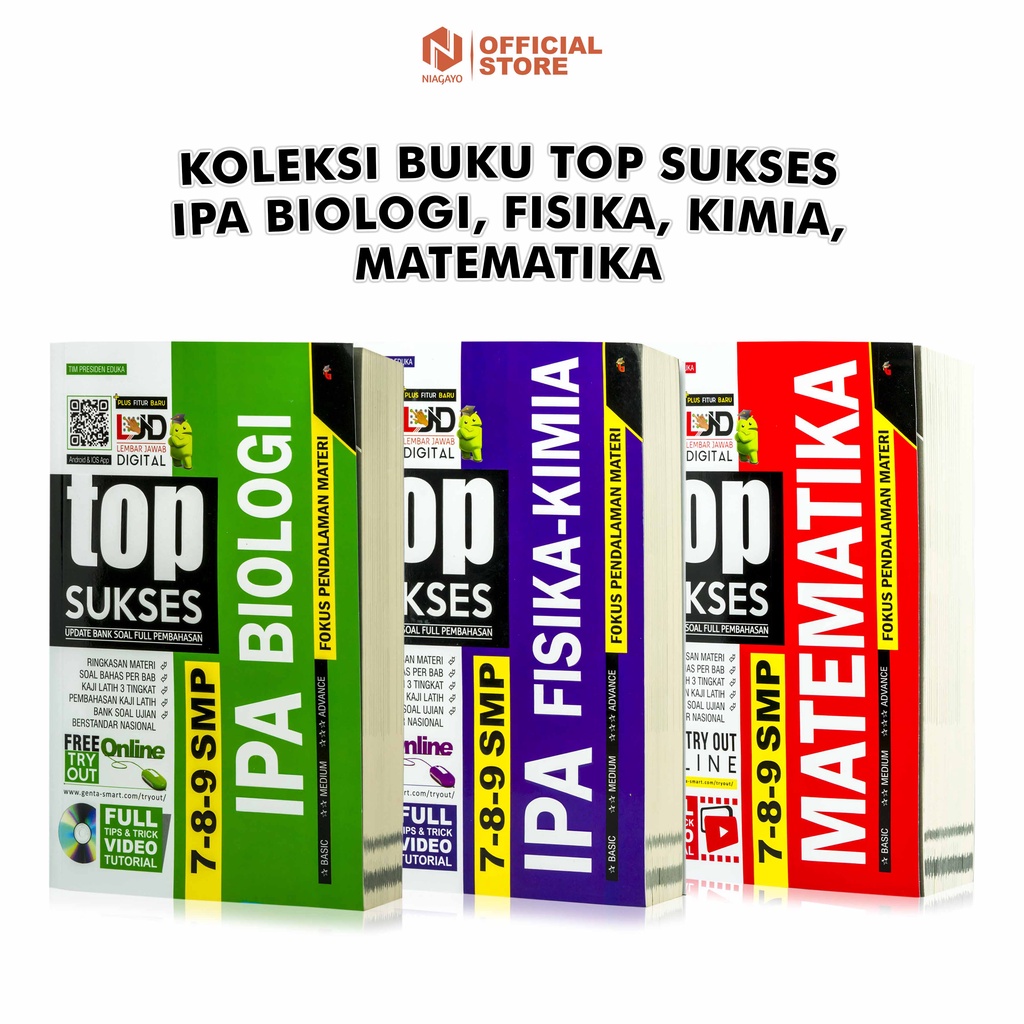 Buku IPA SMP - Top Sukses Update Bank Soal Pembahasan Fisika Kimia Matematika SMP 7 8 9 Dan Top Suks