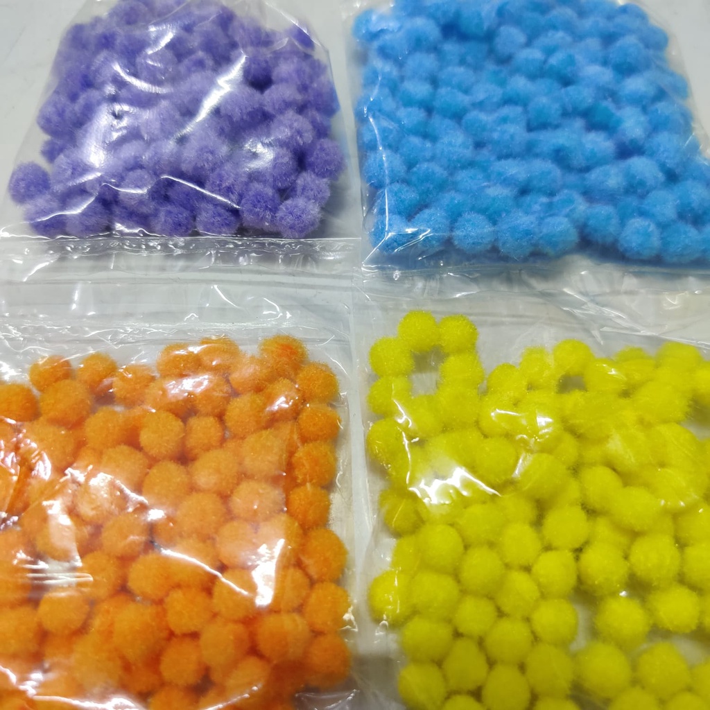 [100 pcs] Pompom MINI HALUS 0,8 cm Bola Bulu Craft