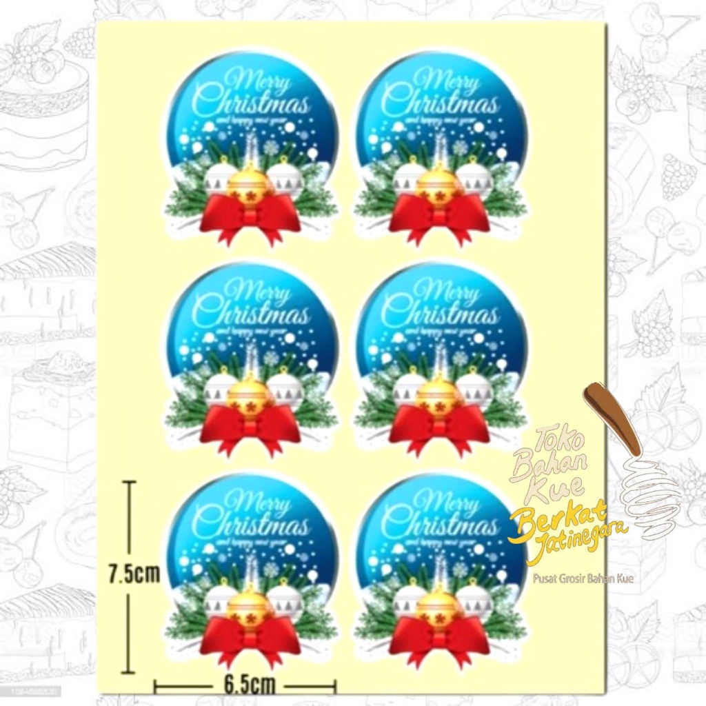 STIKER SEGEL NATAL / STICKER LABEL MERRY CHRISTMAS /STICKER SEGEL TOPLES MERRY CHRISTMAS