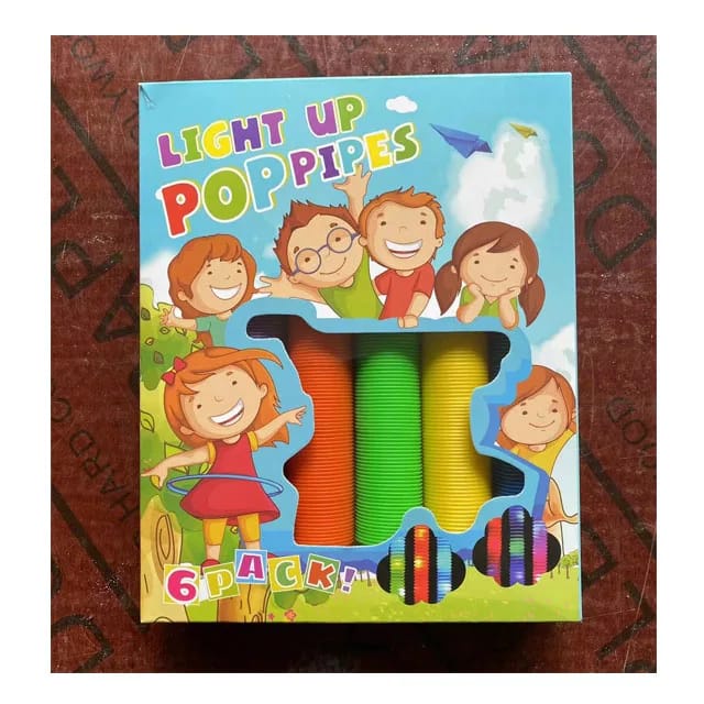 Mainan Anak Light Up Pop Pipes LED / Fidget Pop Tubes Sensory Toys / Mainan Kreasi Selang Pipa Anak / Mainan Kreativitas Anak