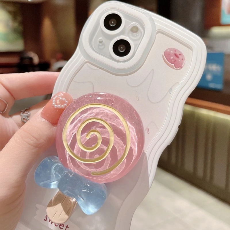 Soft Case Hp Dengan Tempat Permen Lollipop 3D Untuk IPhone 11 / 12 / 13pro Max